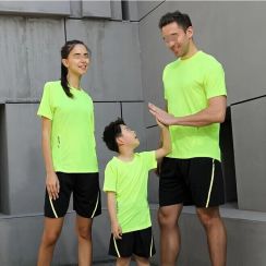 Short Sleeve Quick Dry Men Women and Kid Unisex Soccer Jersey Shorts Family Set