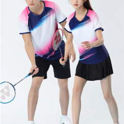 3 Couple Sets Polyester Unisex Badminton Tops Shirts Skirt for Men and Women